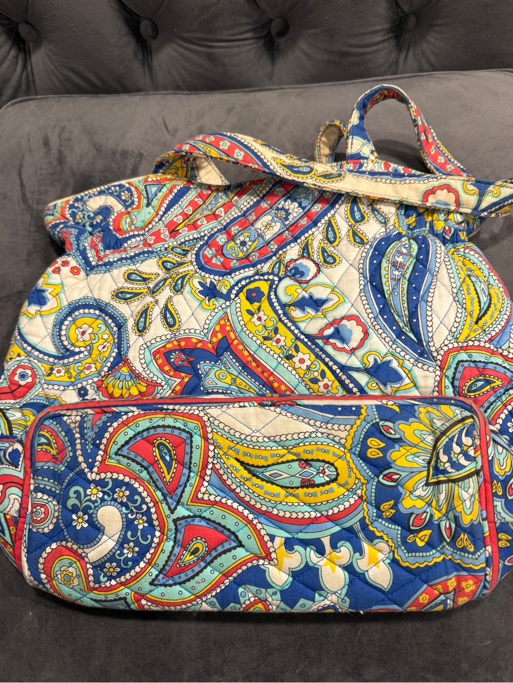 Vera Bradley Multicolor Paisley Tote in Blue, Red, Yellow